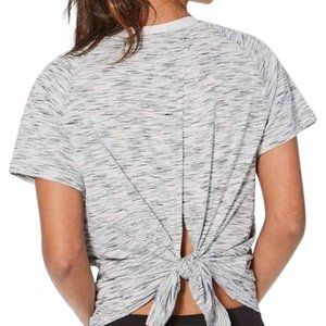 Lululemon Tie Back Tee in Gray Marl